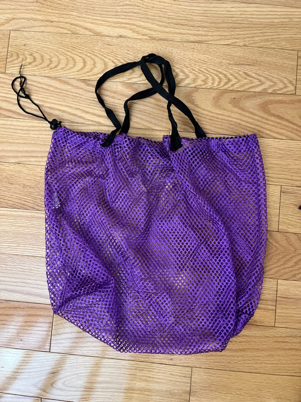 Purple Mesh Drawstring Beach Bag